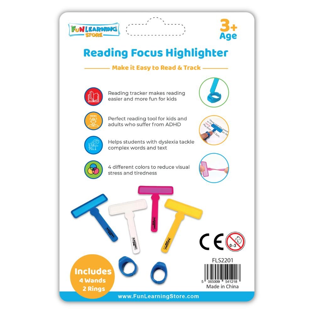 Reading Focus Highlighter, Guided Reading Strips, Colored Overlays for Reading, Reading Tools for Kids, Calm strips - Fun Learning Store