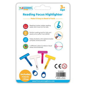 Reading Focus Highlighter, Guided Reading Strips, Colored Overlays for Reading, Reading Tools for Kids, Calm strips - Fun Learning Store