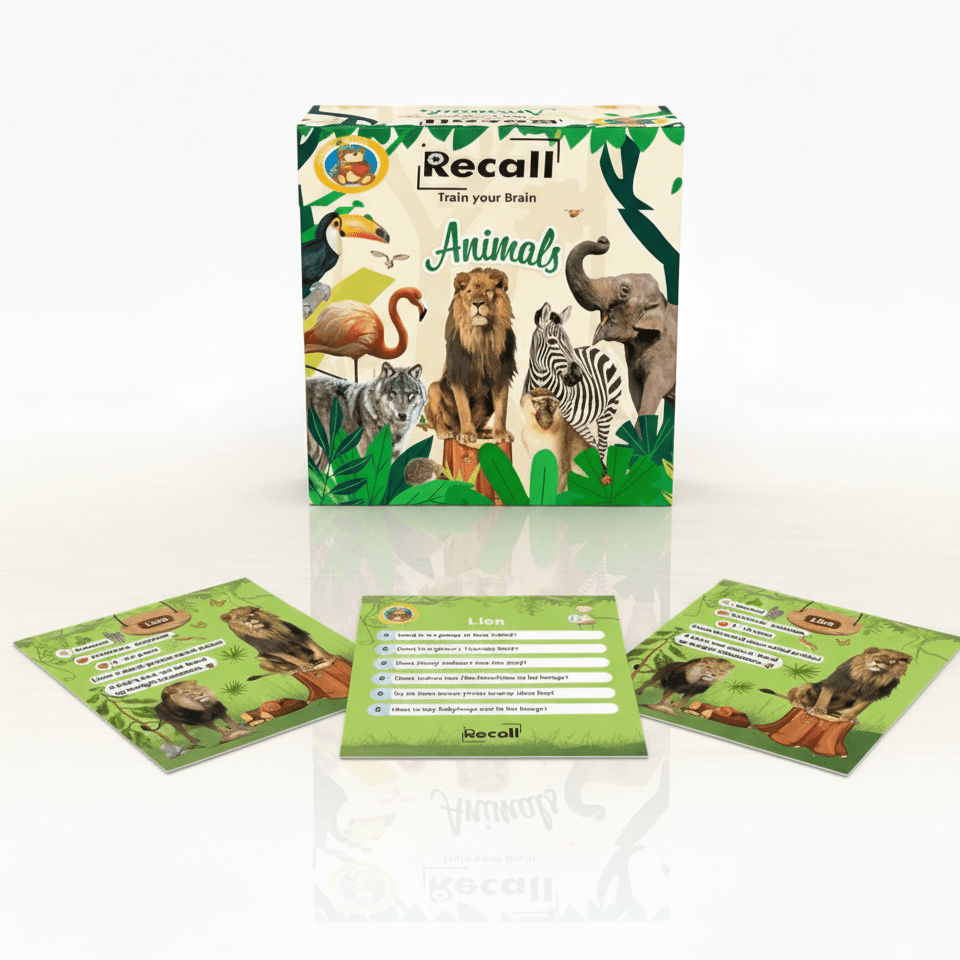 Recall Cards Game for Kids - Animals - Fun Learning Store