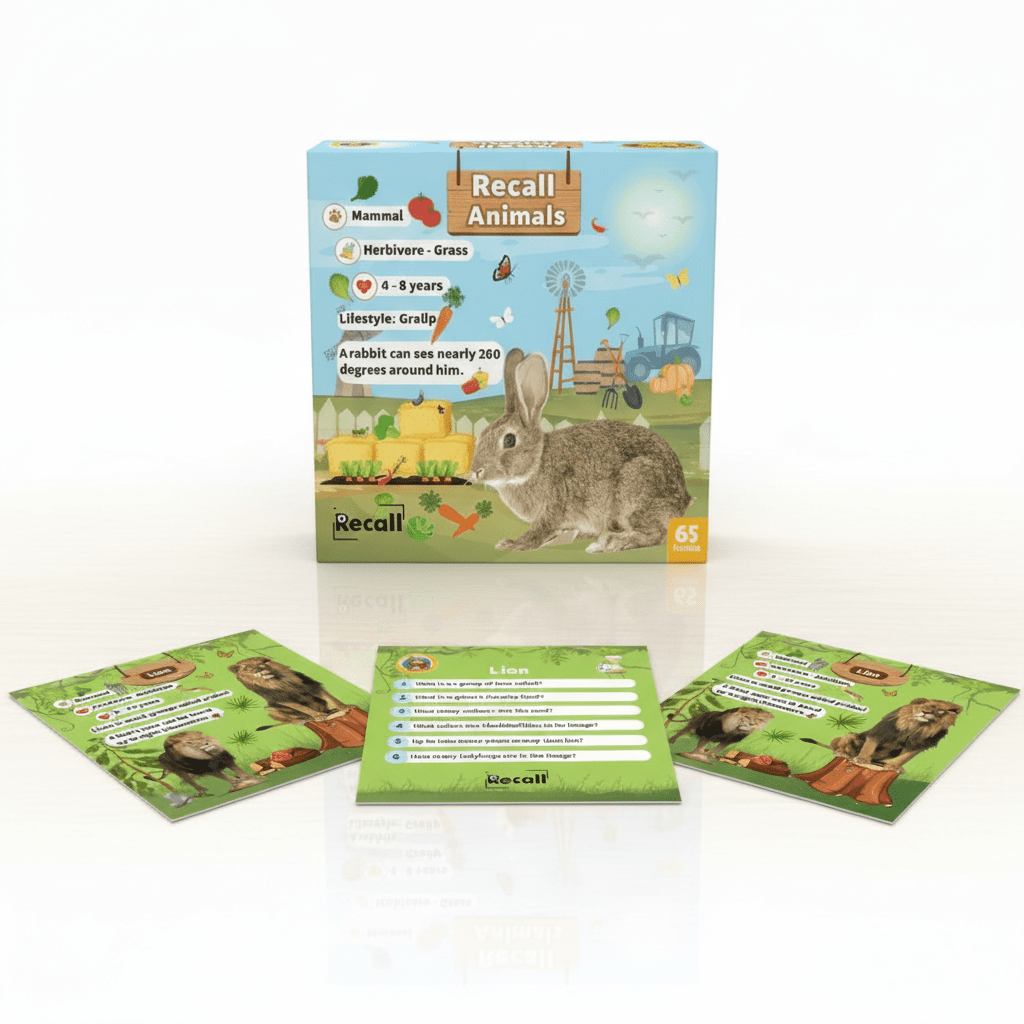 Recall Cards Game for Kids - Animals - Fun Learning Store