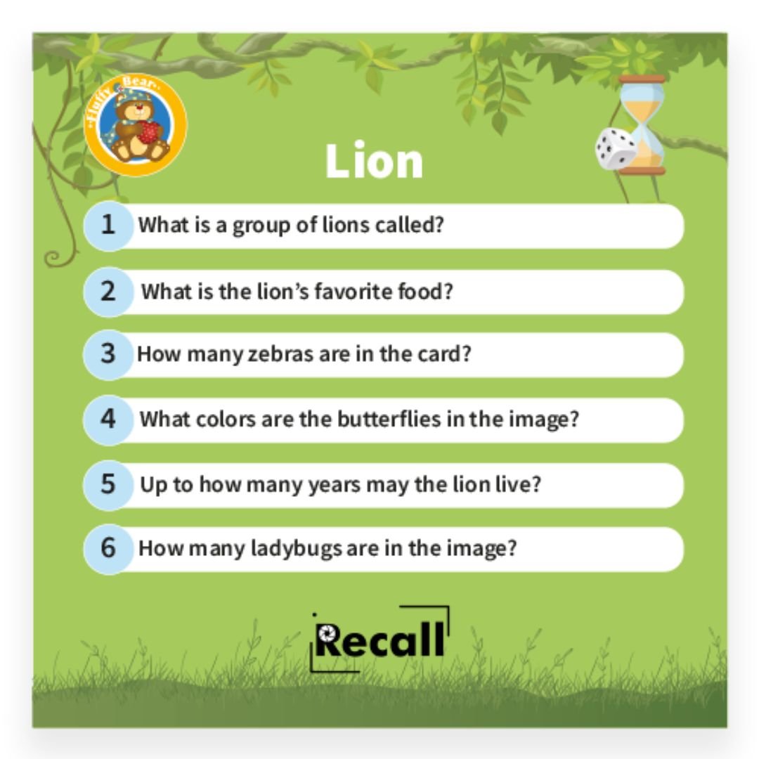 Recall Cards Game for Kids - Animals โ Fun Learning Store
