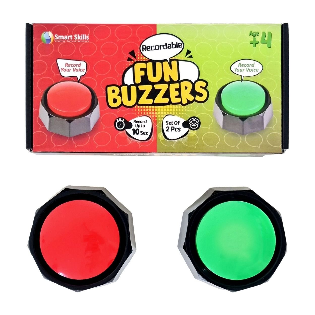 Recordable Fun Buzzers - Set of 2 - Fun Learning Store