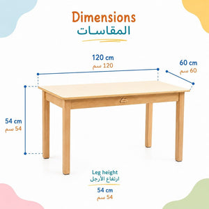 Rectangular Table 120×60 Cm : The Perfect Foundation for Collaborative Learning Table - Fun Learning Store