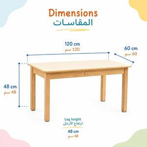 Rectangular Table 120×60 Cm : The Perfect Foundation for Collaborative Learning Table - Fun Learning Store