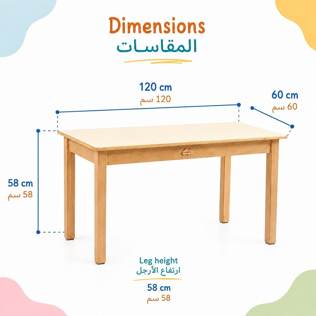 Rectangular Table 120×60 Cm : The Perfect Foundation for Collaborative Learning Table - Fun Learning Store