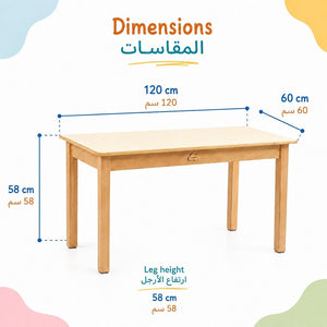Rectangular Table 120×60 Cm : The Perfect Foundation for Collaborative Learning Table - Fun Learning Store