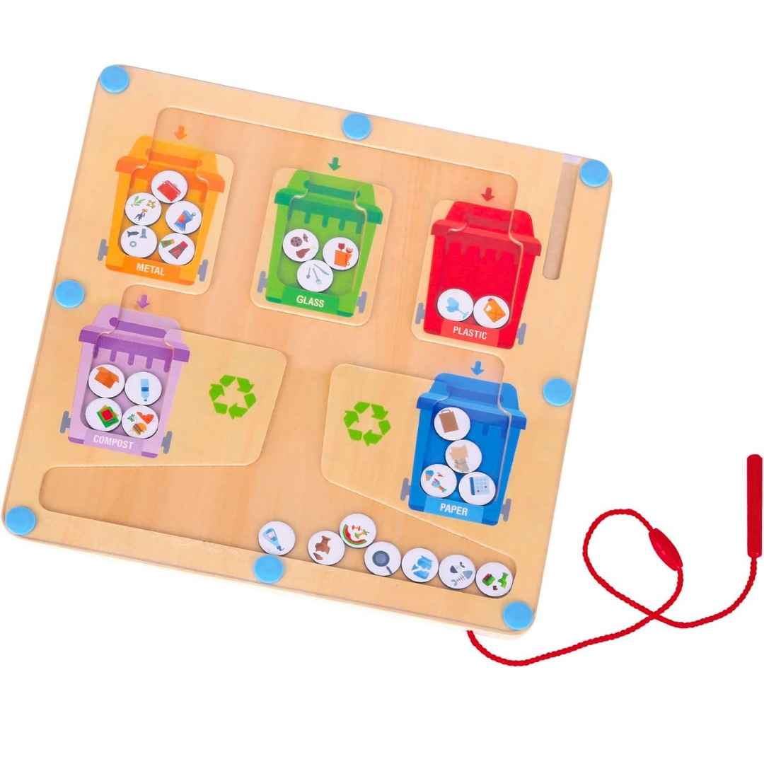 Recycling Maze | Educational Magnetic Sorting Game for Kids 3+ - Fun Learning Store