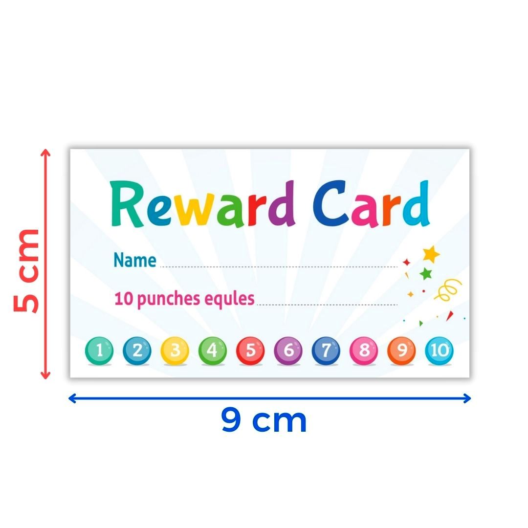 Reward Card Incentive Loyalty Reward Card for Classroom - Punch Card 100Pcs - Arabic - Fun Learning Store