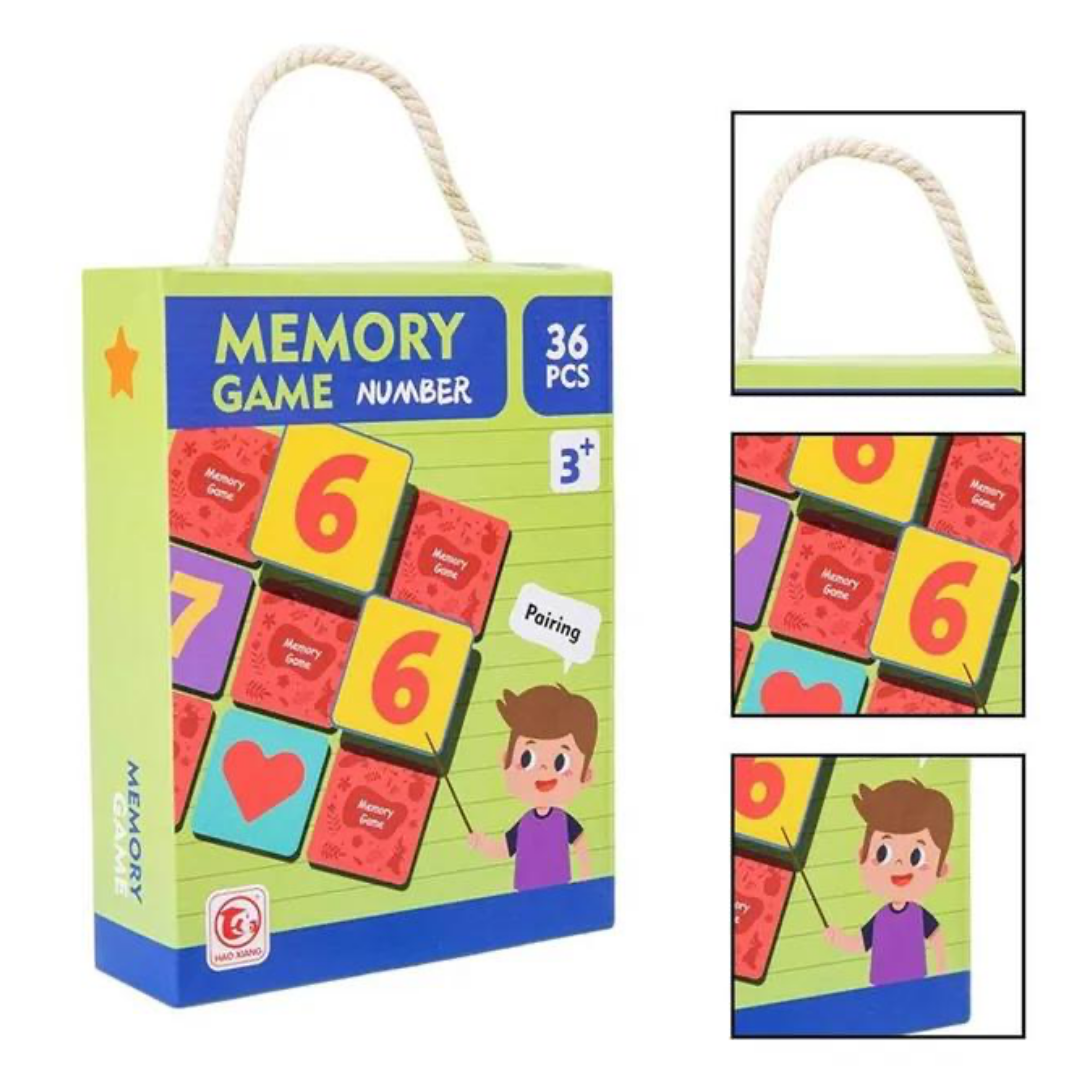 لعبة الذاكرة: kوجيتيفية مع مجموعة تتكون من 36 قطعة للأطفال