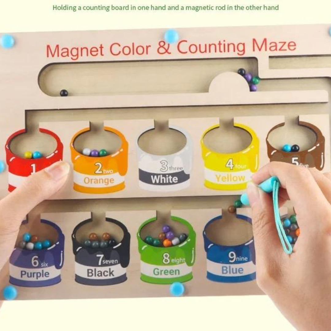 Magnetic Maze Matching Board: Engaging Toddler Activities for Counting and Fine Motor Skills Development