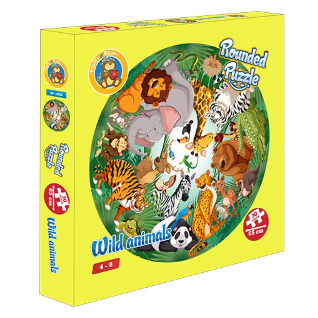 Rounded Puzzle for Kids - Wild Animals Shape - Fun Learning Store