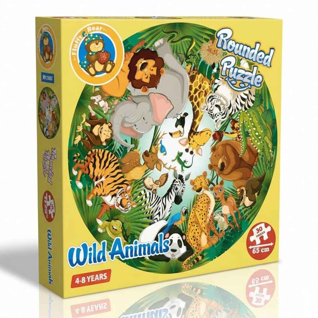 Rounded Puzzle for Kids - Wild Animals Shape - Fun Learning Store