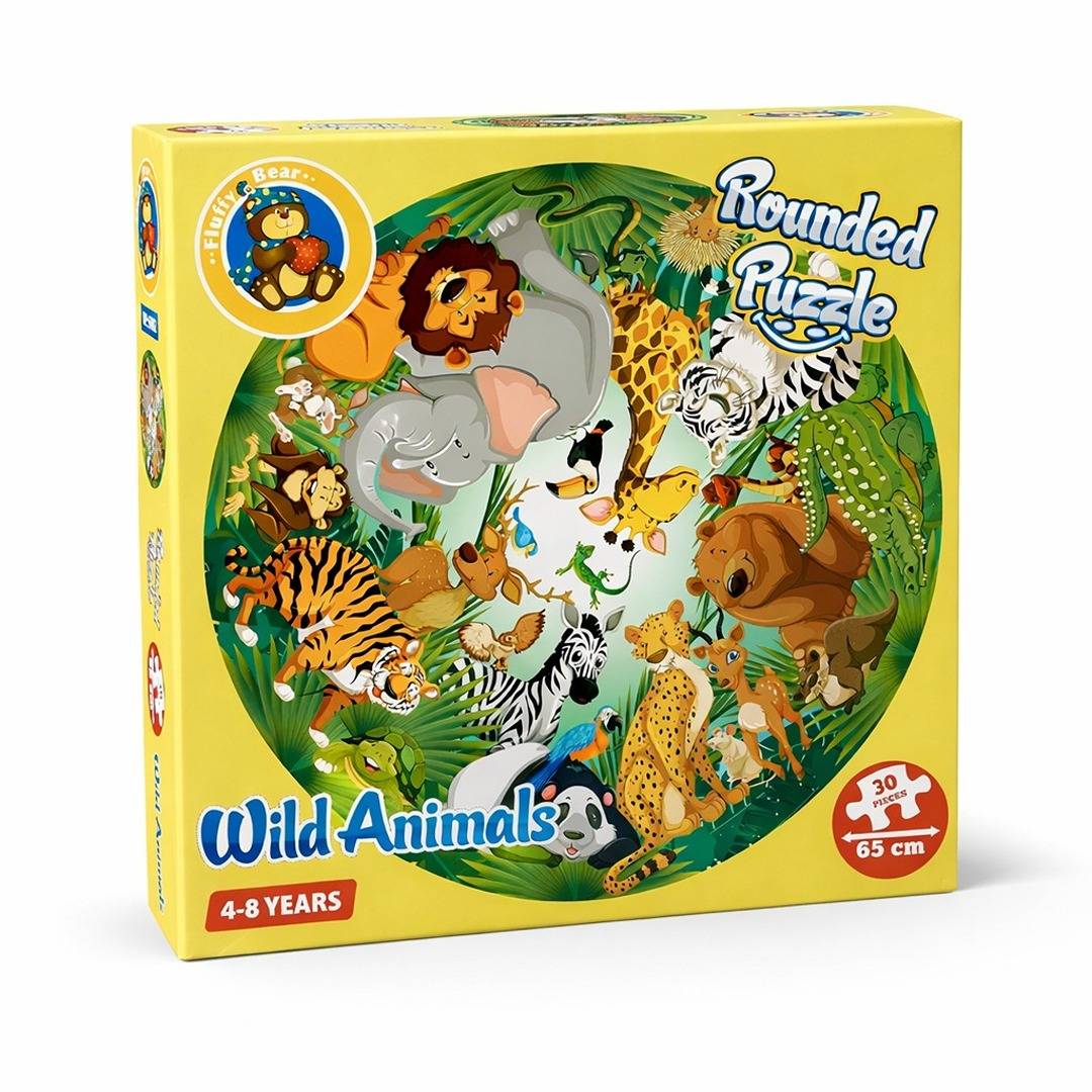 Rounded Puzzle - Wild Animals : The Ultimate Animal Kingdom Jumbo Floor Puzzle! - Fun Learning Store