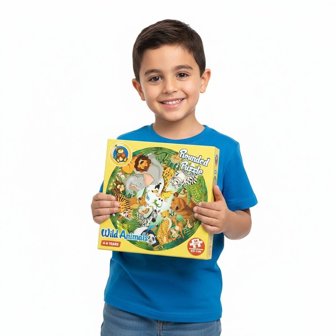 Rounded Puzzle - Wild Animals : The Ultimate Animal Kingdom Jumbo Floor Puzzle! - Fun Learning Store