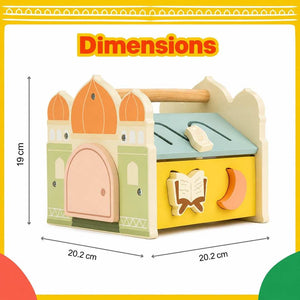 Salah Time Islamic Wooden Mosque Shape Sorter for Curious Little Minds - Fun Learning Store