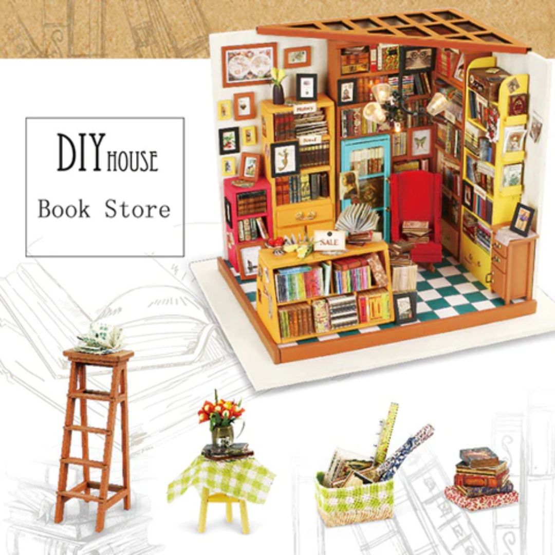 Sam's Study Miniature Room: Robotime DIY Craft and 3D Wooden Puzzles Assembling Toy - Fun Learning Store