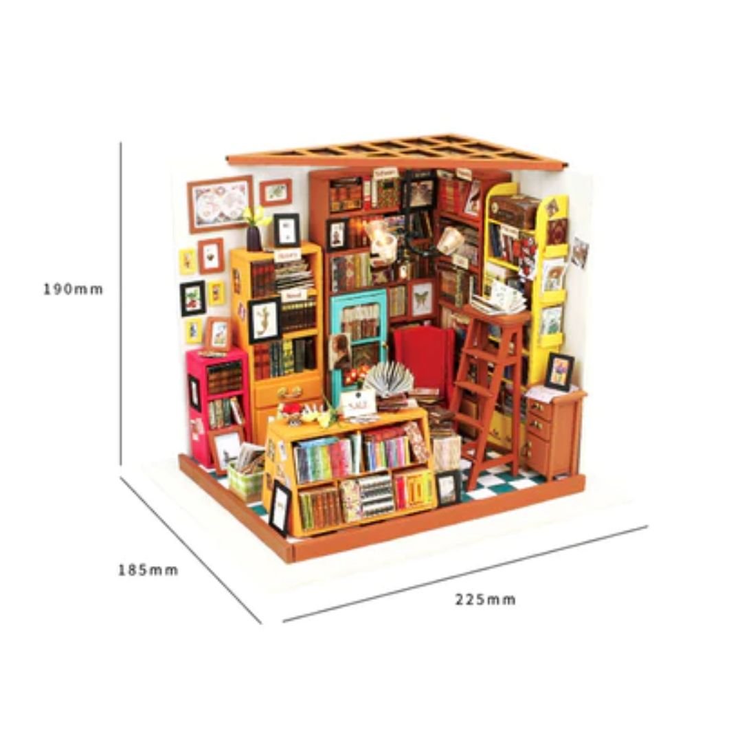 Sam's Study Miniature Room: Robotime DIY Craft and 3D Wooden Puzzles Assembling Toy - Fun Learning Store