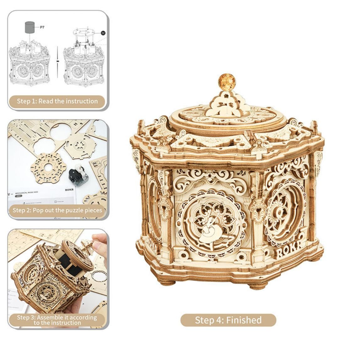 Secret Garden: Robotime 3D Wooden Puzzle Mechanical Gear Music Box - Fun Learning Store