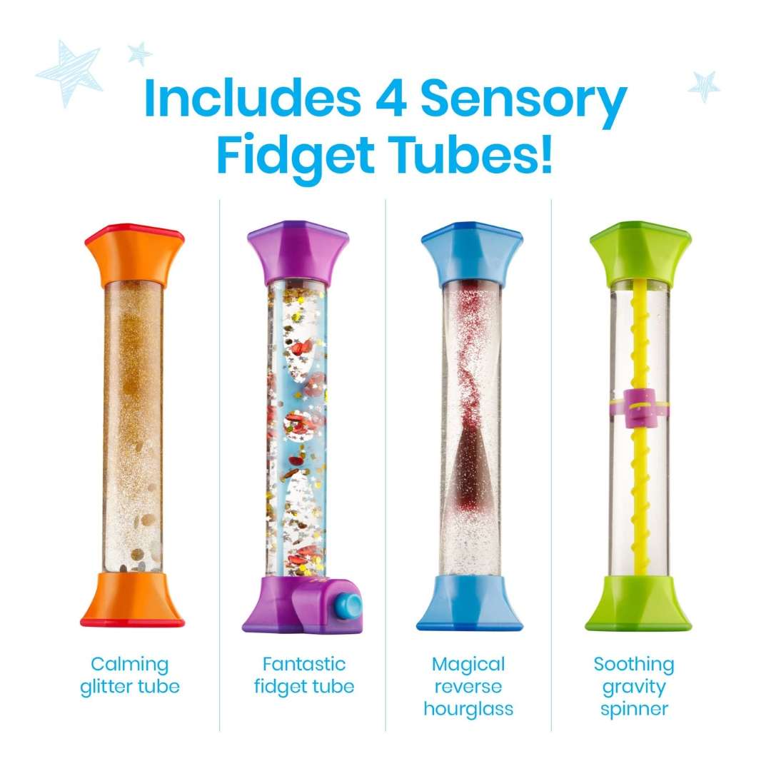 Sensory Fidget Tubes 4 Pcs: Calm, Focus, and Explore with Every Turn - Fun Learning Store