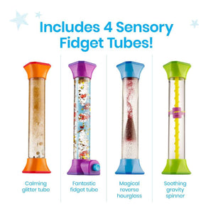 Sensory Fidget Tubes 4 Pcs: Calm, Focus, and Explore with Every Turn - Fun Learning Store