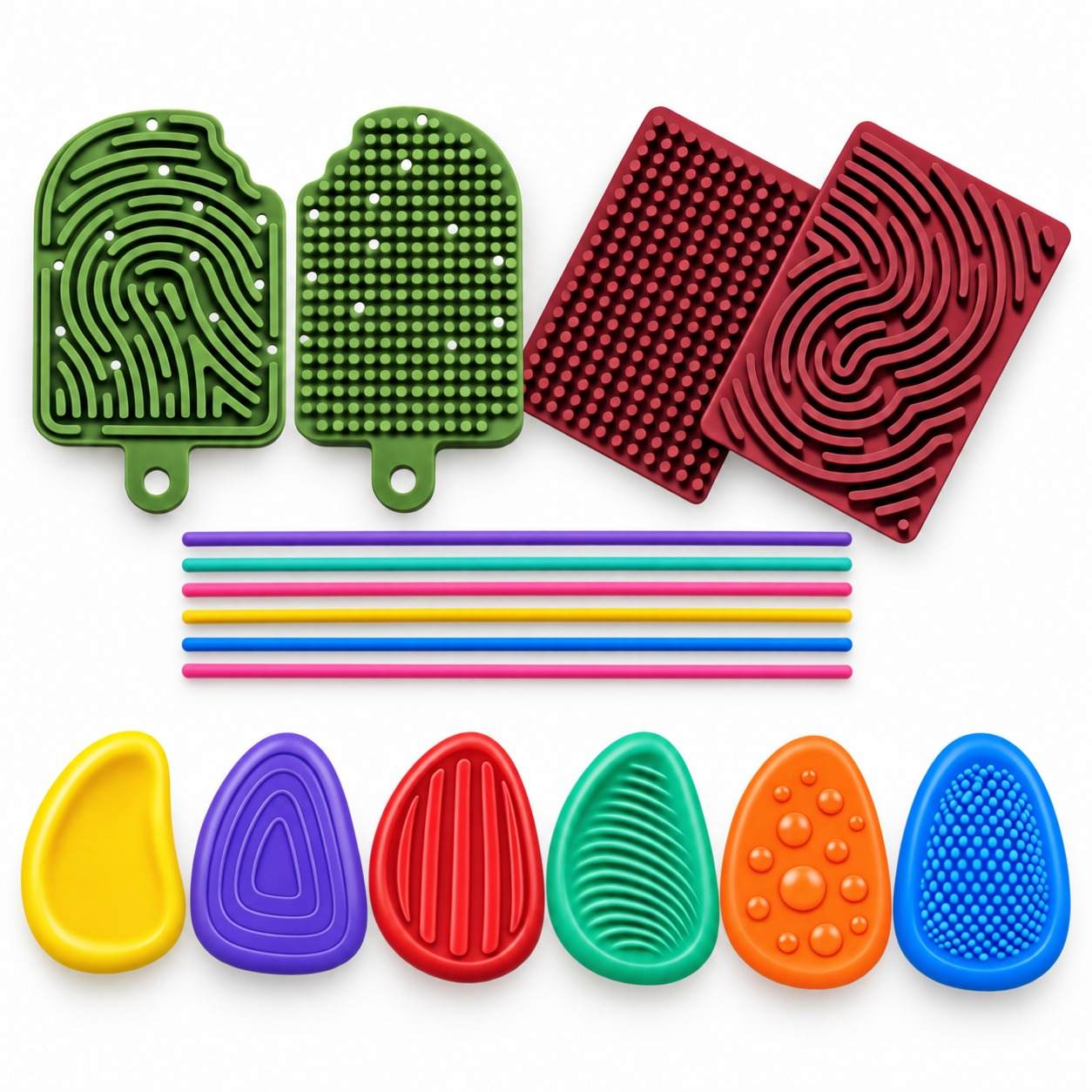 Sensory Silicone Fidget & Shape-Building Bundle – Creative Tactile Activity Set - Fun Learning Store