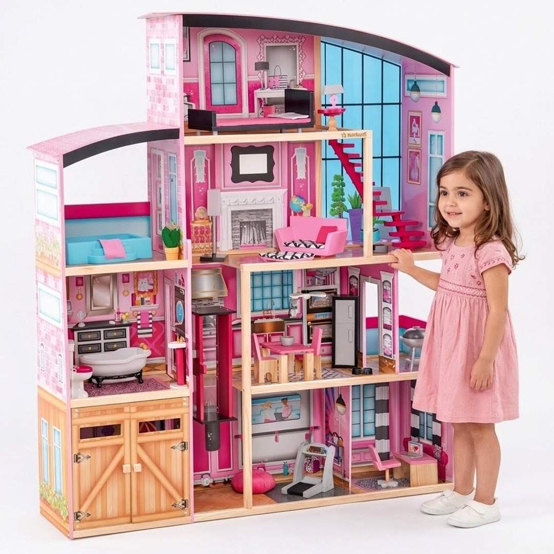 Shimmer Mansion Wooden Dollhouse: The Ultimate High - Rise for Big Dreams! - Fun Learning Store