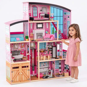 Shimmer Mansion Wooden Dollhouse: The Ultimate High - Rise for Big Dreams! - Fun Learning Store