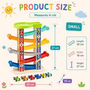 Small Sliding Tower Ramp Racer Toy – 18+ Months - Fun Learning Store