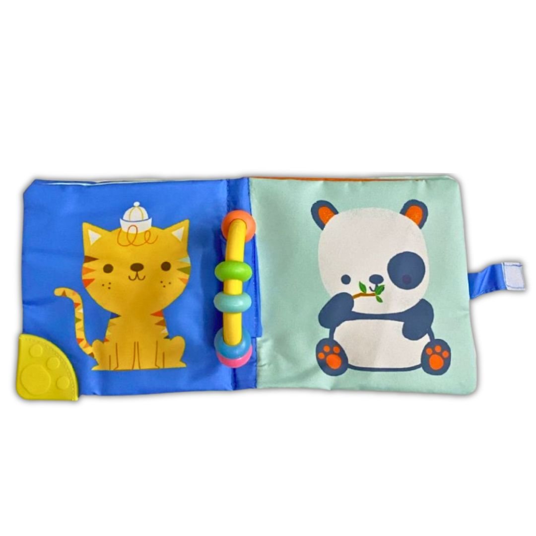 Soft Rattle and Teether Book - The Cat - Fun Learning Store