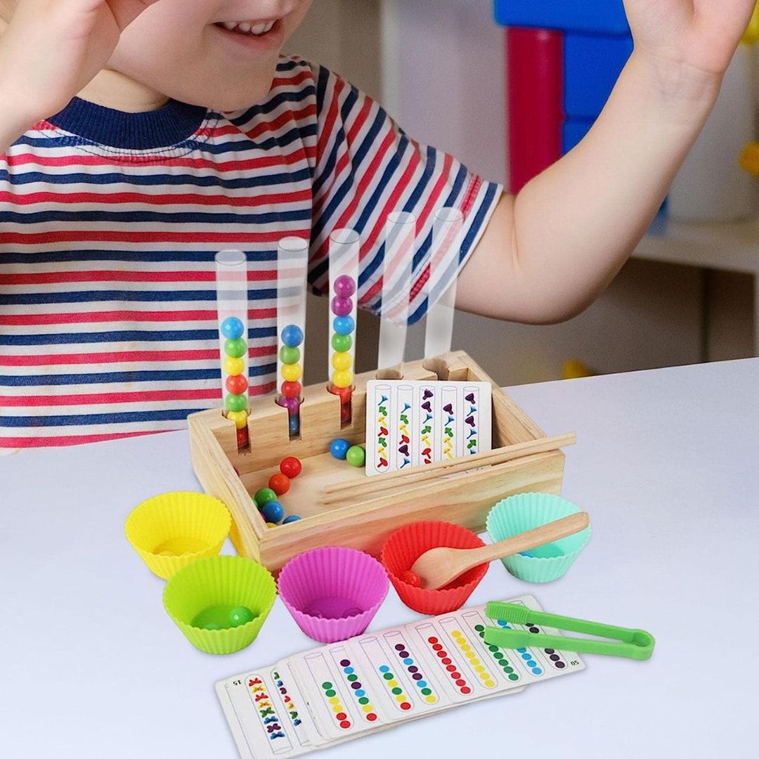 Rainbow Clip Bead Puzzle Sorting Toys