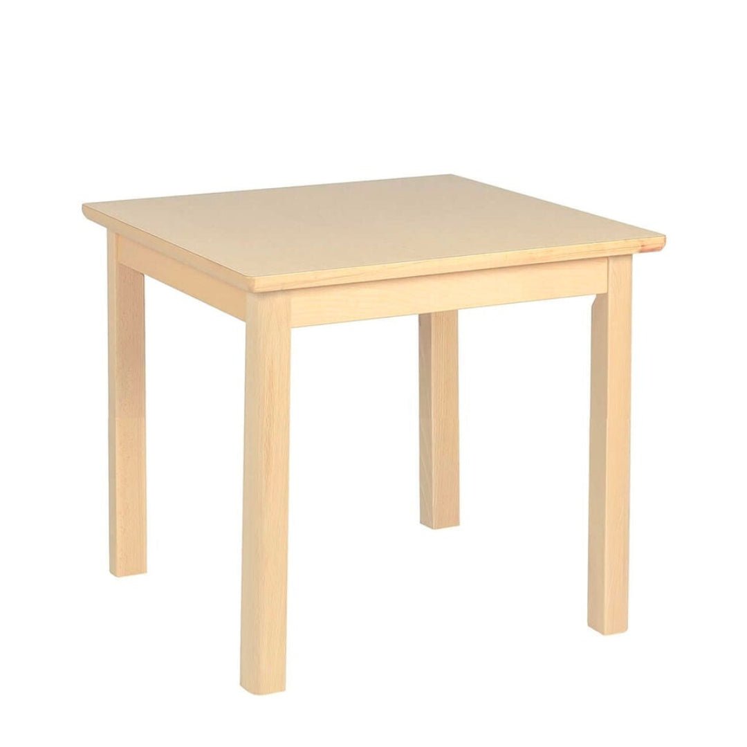 Square Kids Table Woody Finish 80 × 80 cm – Durable, Safe & Scratch - Resistant for Classrooms - Fun Learning Store