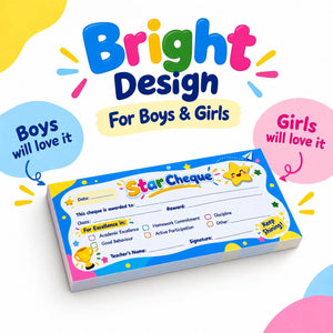 Star Reward Cheque Book | English – Reward Effort, Celebrate Progress, Inspire More - Fun Learning Store