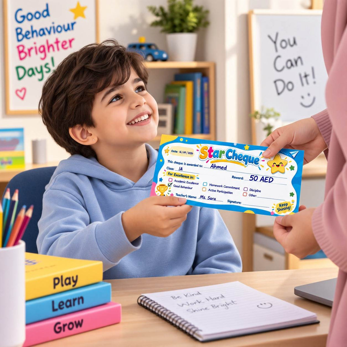 Star Reward Cheque Book | English – Reward Effort, Celebrate Progress, Inspire More - Fun Learning Store