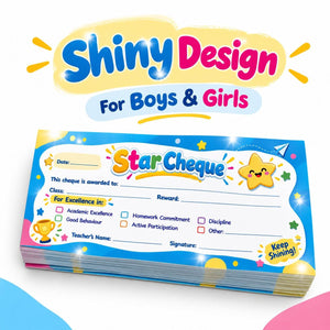 Star Reward Cheque Book | English – Reward Effort, Celebrate Progress, Inspire More - Fun Learning Store