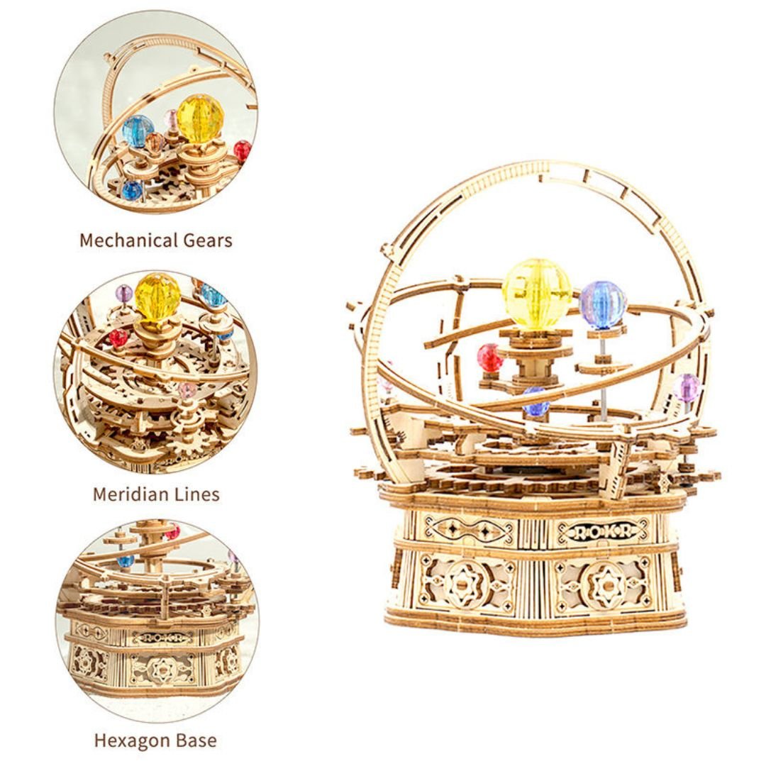 Starry Night: Robotime 3D Wooden Puzzle Mechanical Gear Music Box - Fun Learning Store