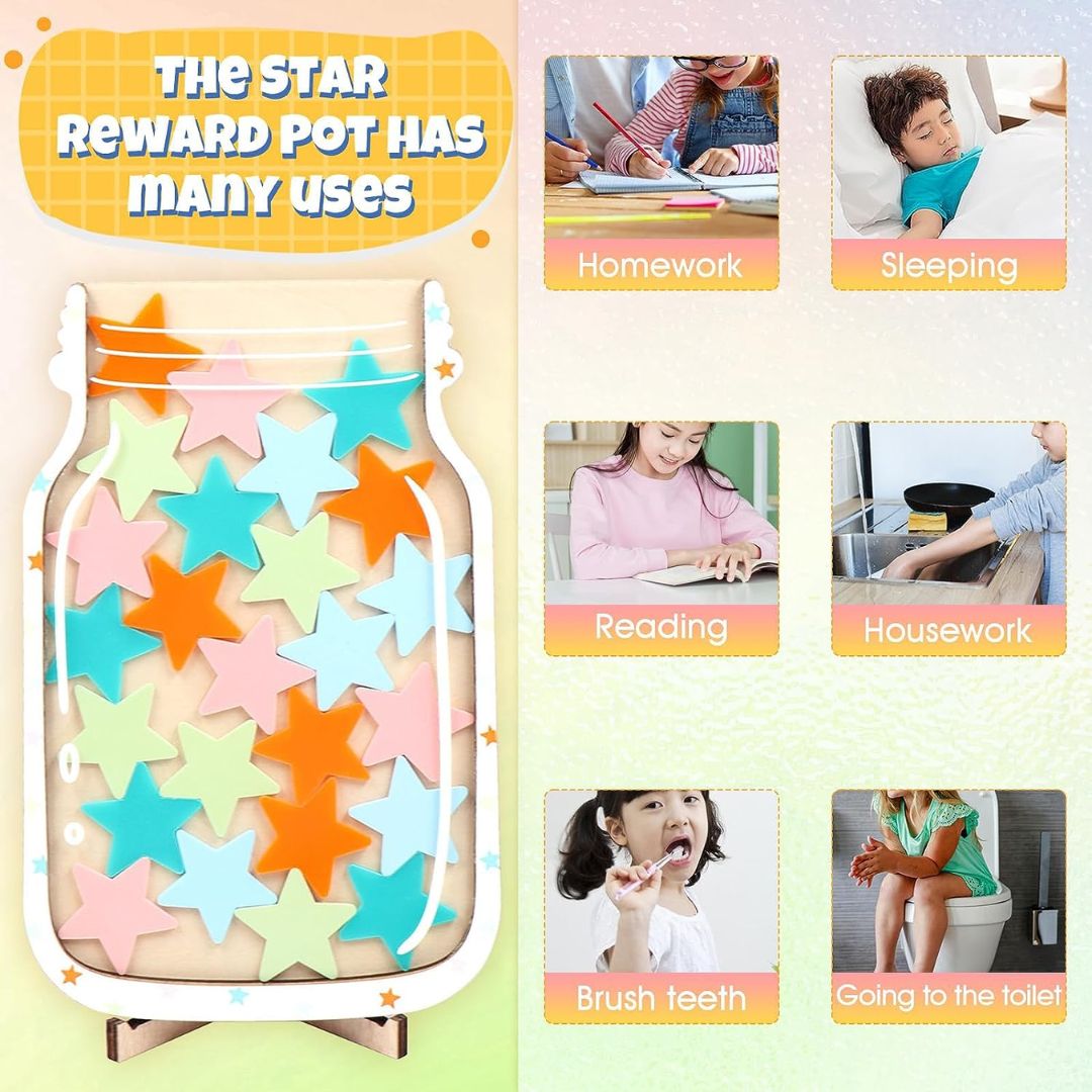 Stars Reward Jar for Kids: Encourage Positive Behavior and Learning - Fun Learning Store