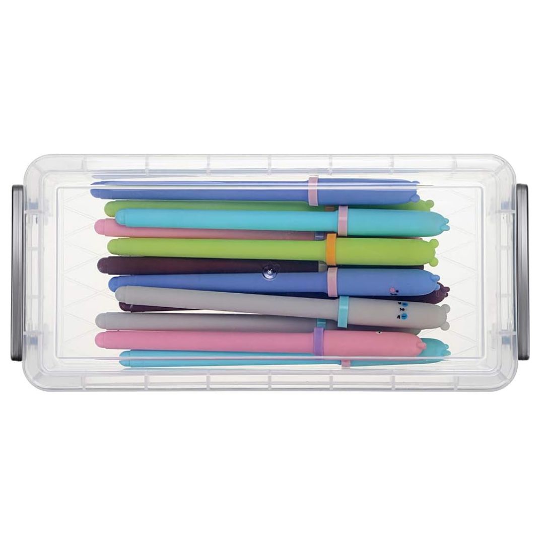 Large Capacity Storage Plastic Box, Organizer Packs for Office Supplies, stationery and Drawing Tools- Box of 6 Layers