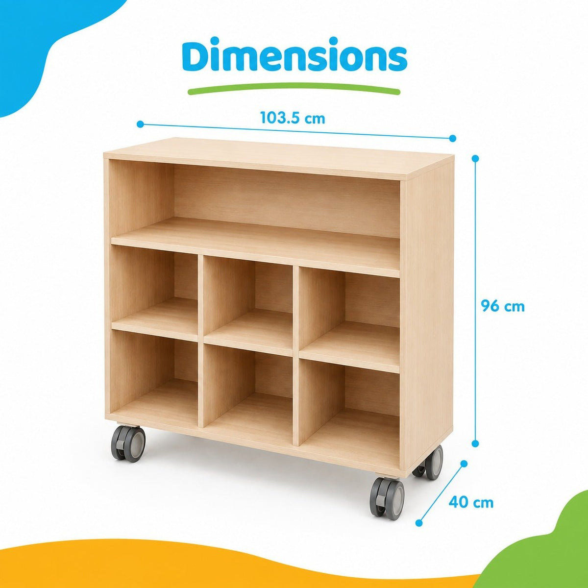 Storage Units Materials Cabinets – 3-Shelf Mobile Storage Cabinet - Fun Learning Store