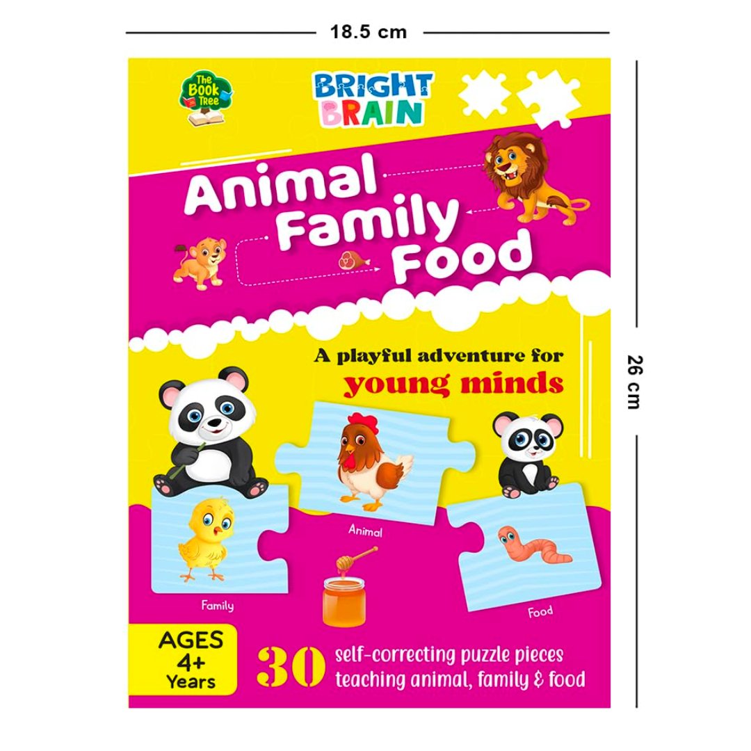 The Book Tree Animals Family Food Puzzle - 20+ Piece Jigsaw Puzzle for Preschoolers, Educational Toy for Learning Animals Family Food, Gifts for Kids Ages 3 to 6 - Fun Learning Store