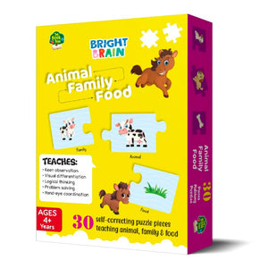 The Book Tree Animals Family Food Puzzle - 20+ Piece Jigsaw Puzzle for Preschoolers, Educational Toy for Learning Animals Family Food, Gifts for Kids Ages 3 to 6 - Fun Learning Store