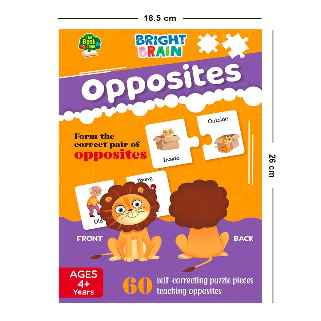 The Book Tree Bright Brain Opposites 60 Piece Jigsaw Puzzle for Preschoolers, Educational Toy for Learning Opposites, Gifts for Kids Ages 3 to 6 - Fun Learning Store