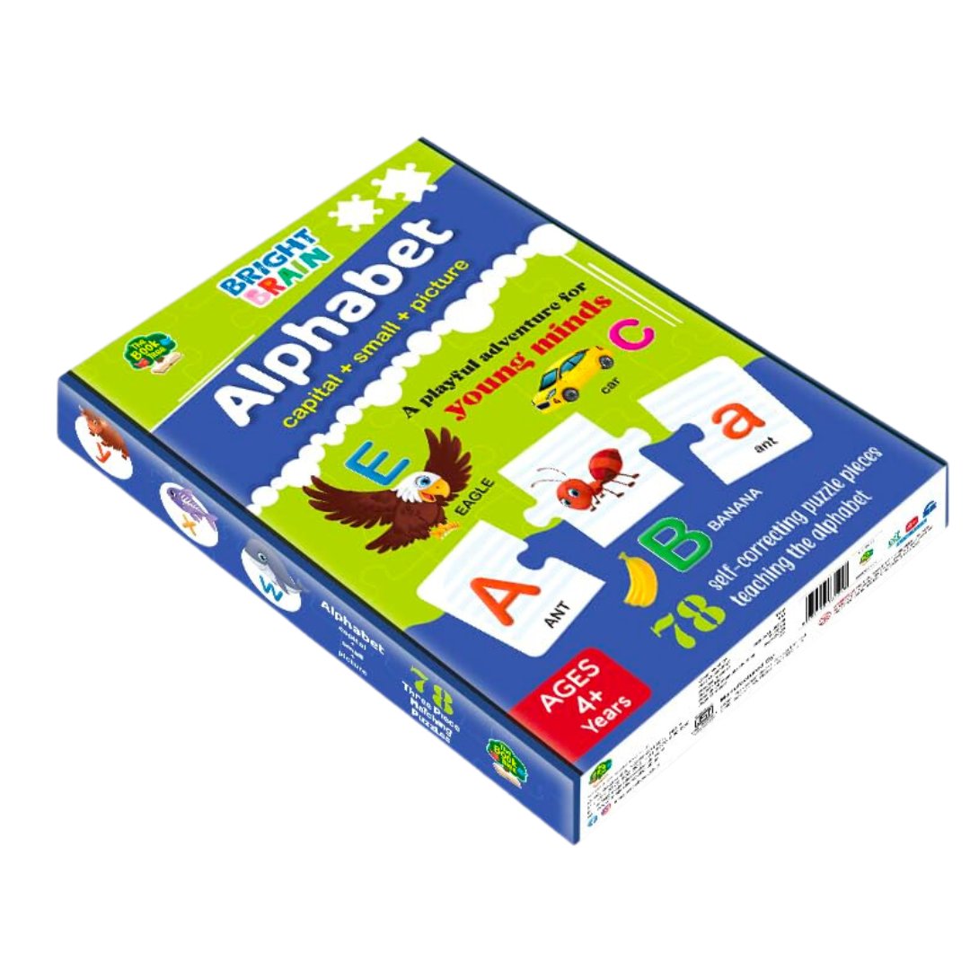 The Book Tree Capital and Small Letter Alphabet Puzzle - 78 Piece Jigsaw Puzzle for Preschoolers, Educational Toy for Learning ABCs and Letters, Gifts for Kids Ages 3 to 6 - Fun Learning Store