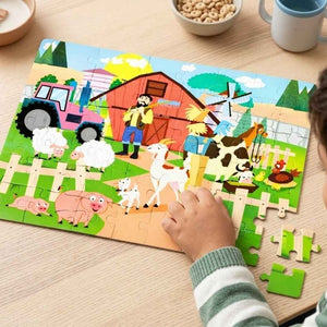 The Farm Puzzle Play | 50 Pieces for Kids – Educational Fun with Interactive Book - Fun Learning Store