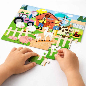 The Farm Puzzle Play | 50 Pieces for Kids – Educational Fun with Interactive Book - Fun Learning Store
