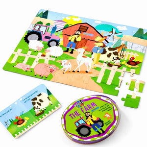 The Farm Puzzle Play | 50 Pieces for Kids – Educational Fun with Interactive Book - Fun Learning Store
