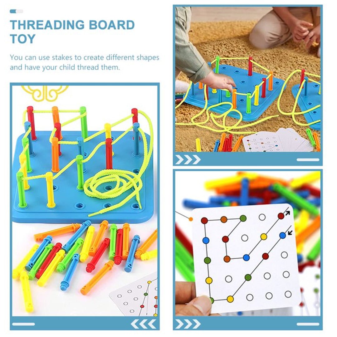 Threading Board Toy for Kids –Creative Educational Toy for Early Learning and Skill Development - Fun Learning Store