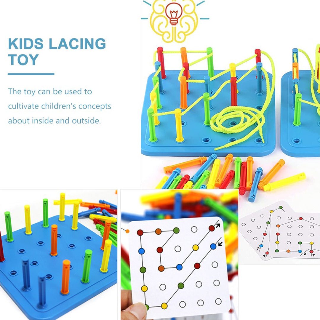 Threading Board Toy for Kids –Creative Educational Toy for Early Learning and Skill Development - Fun Learning Store