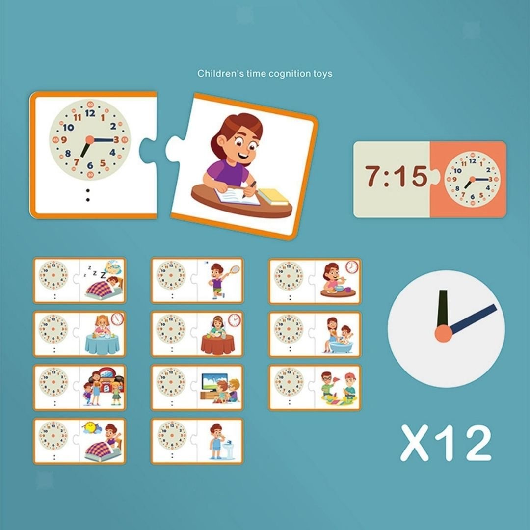 Educational Wooden Clock Set for Kids - Fun Learning Store