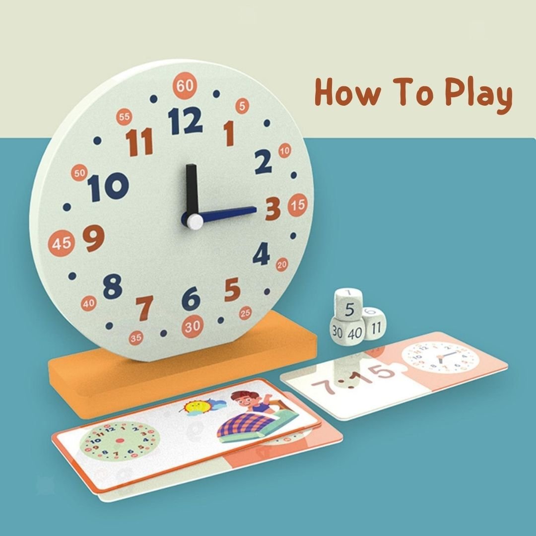 Educational Wooden Clock Set for Kids - Fun Learning Store