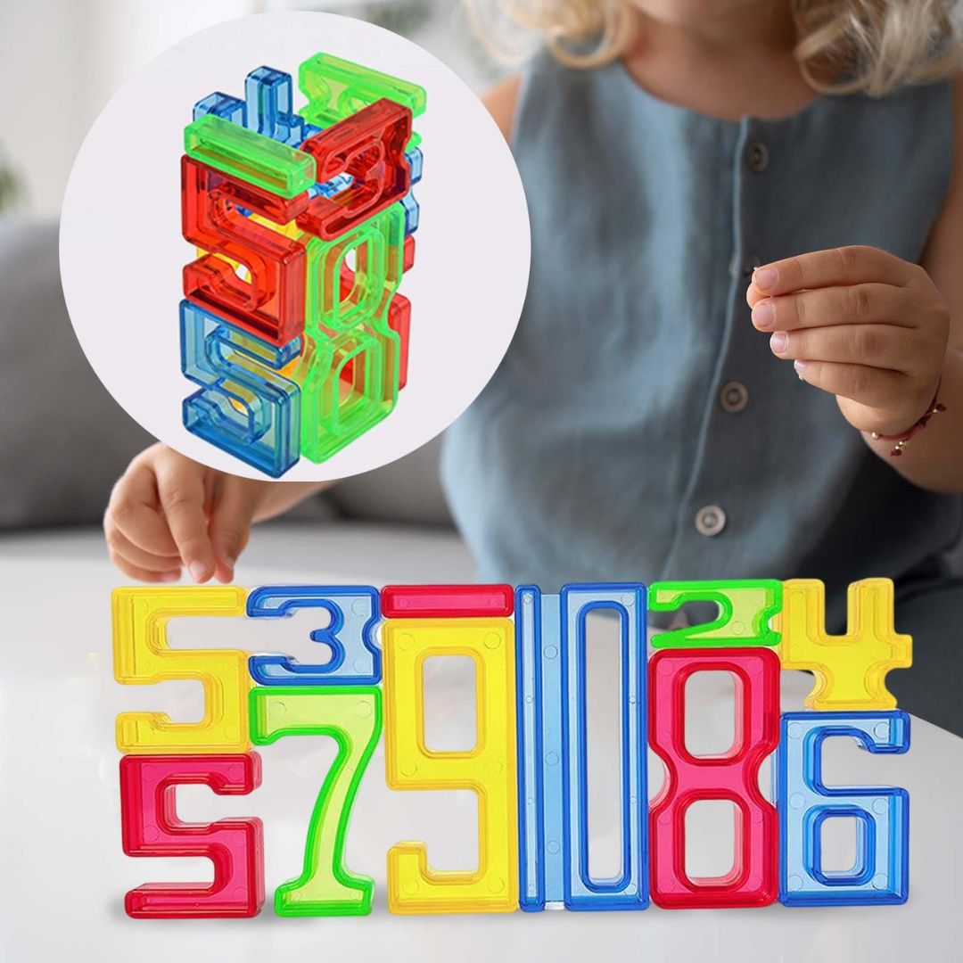 Transparent Numbers Building Blocks and Balance Game - STEM Education Toy - 70 Pcs - Fun Learning Store